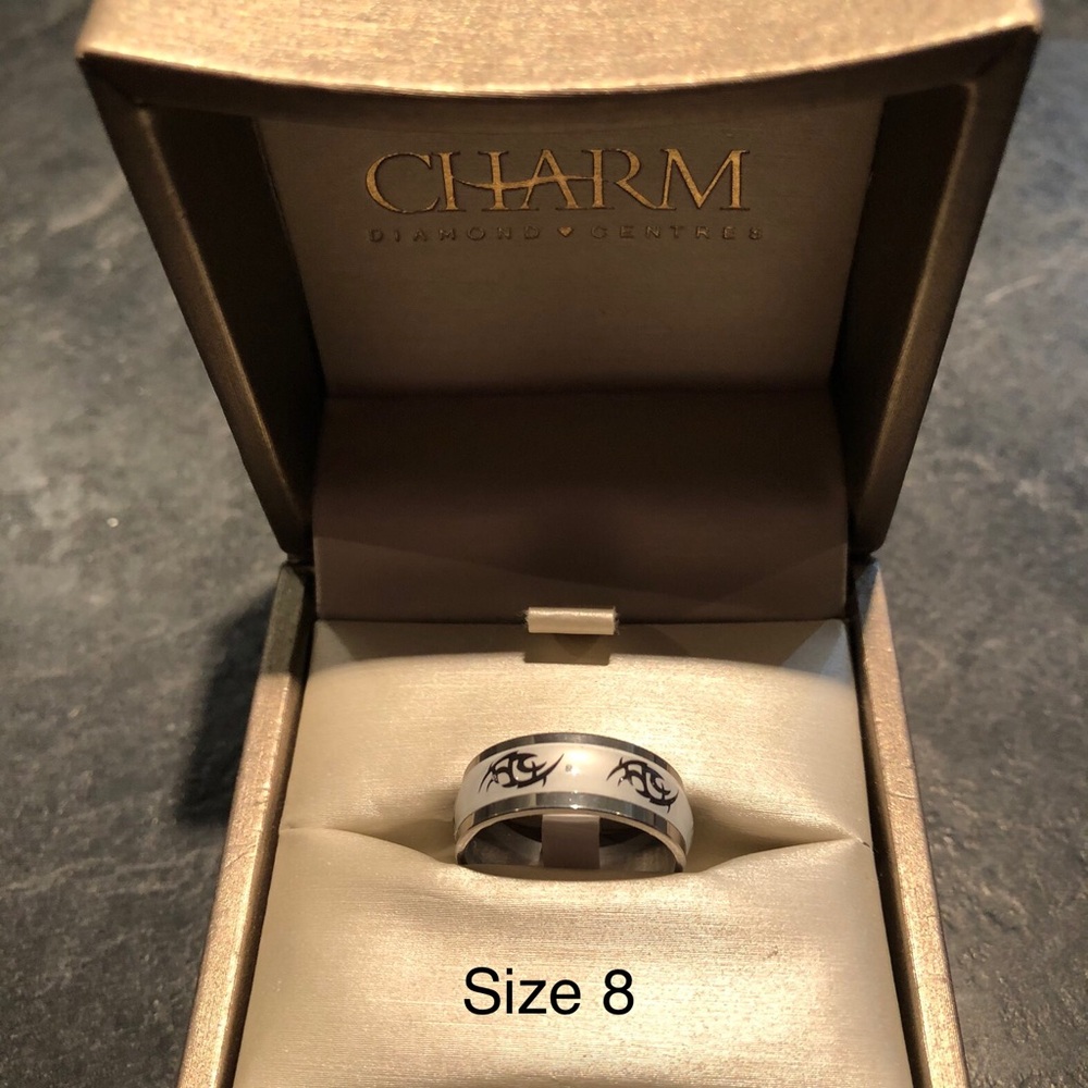 Stainless steel form fitted wedding ring